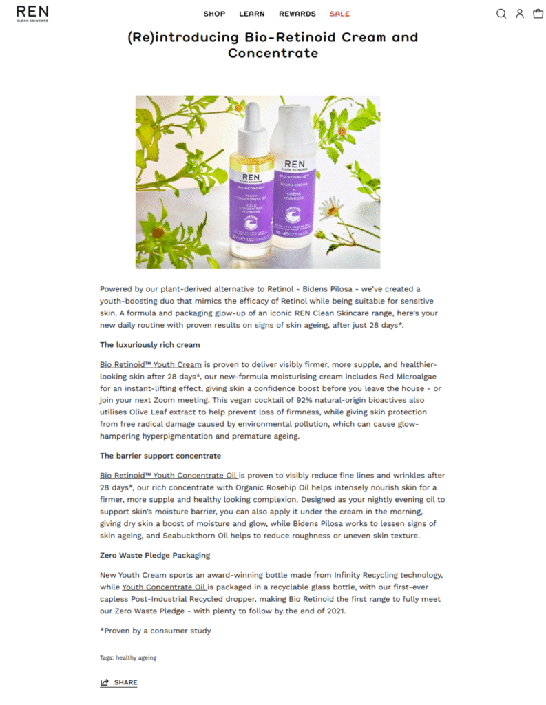 bio retinoid cream relaunch blog page