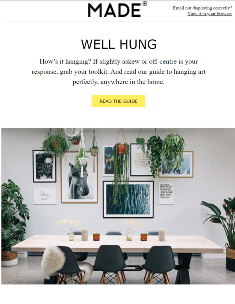 made how to hang wall art email