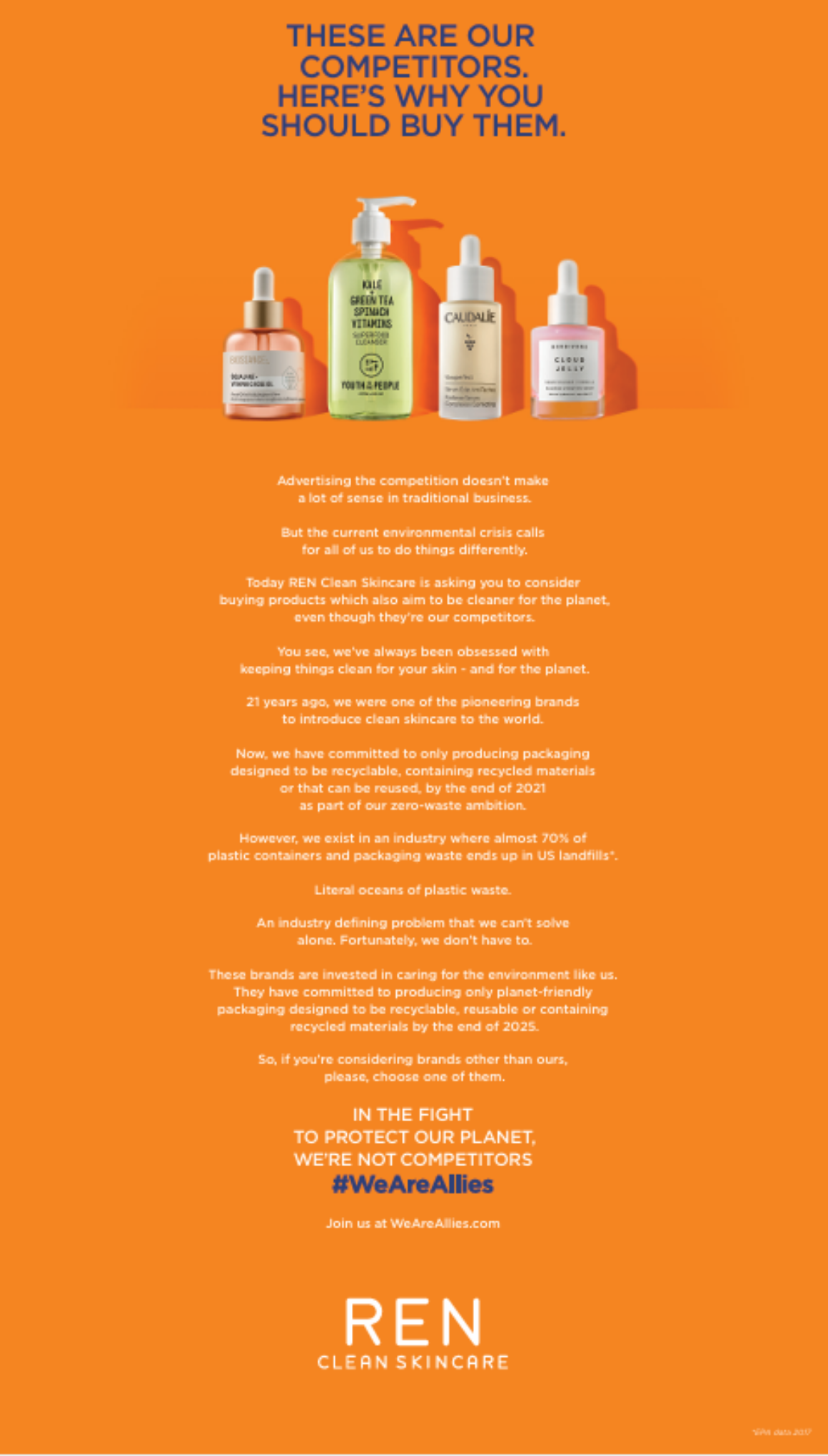 we are allies campaign ren clean skincare
